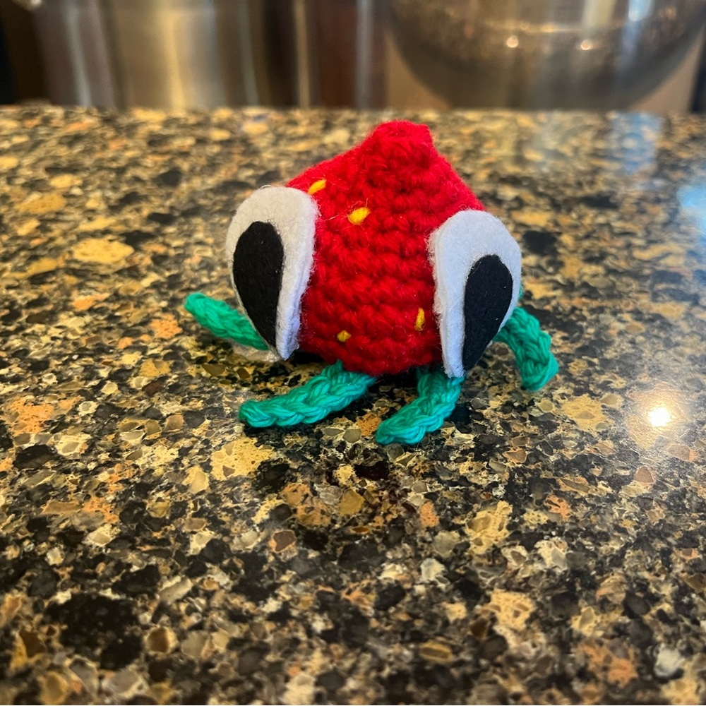 Crocheted “Strabby” from the game Bugsnax